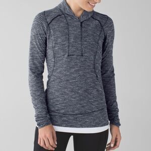 LULULEMON | Think Fast Pullover 1/4 Zip Top Coco Pique Black Women’s Size 4